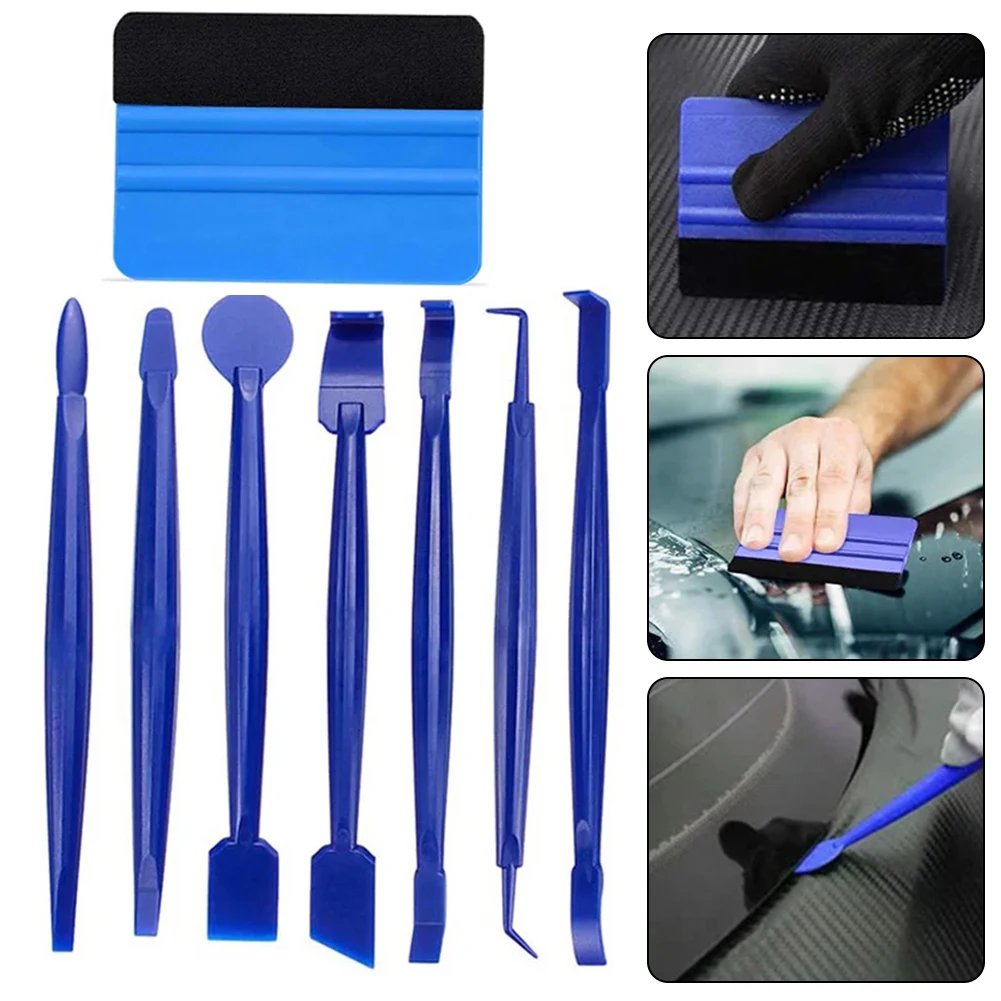 

8pcs/set Car Vinyl Wrap Decal Film Squeegee Scraper Tools Kit Felt Film Sticking Car Foil Scratch Replacement Car Accessories