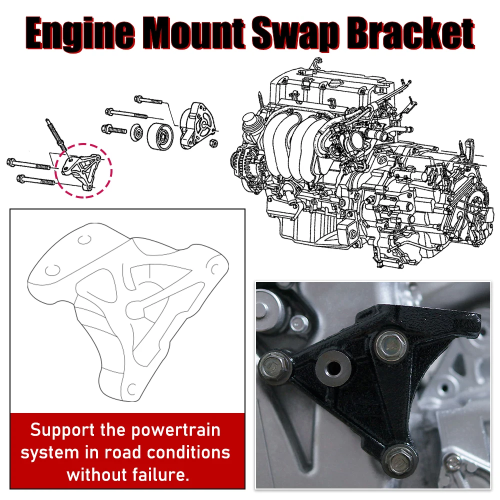 Engine Passenger Side Mounting Bracket  For K24 Swap EG DC EK EP3 02-06 Honda CR-V 2.4L 03-11 Honda Element 2.4L 11910-PPA-000