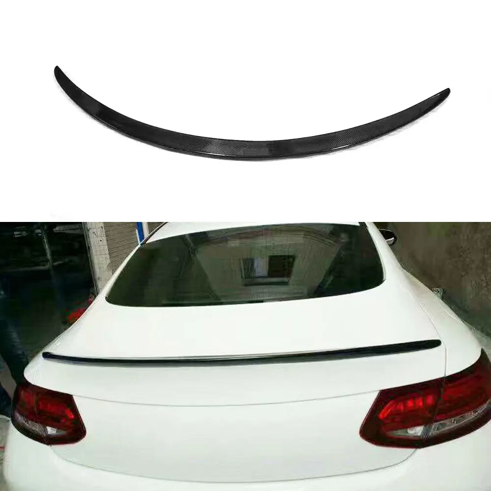 

CKMUUER Carbon Fiber Auto Rear Trunk Lip Wing Spoiler for Benz W205 C205 C180 C200 C250 C300 C350 C63 AMG Coupe 2015-2017
