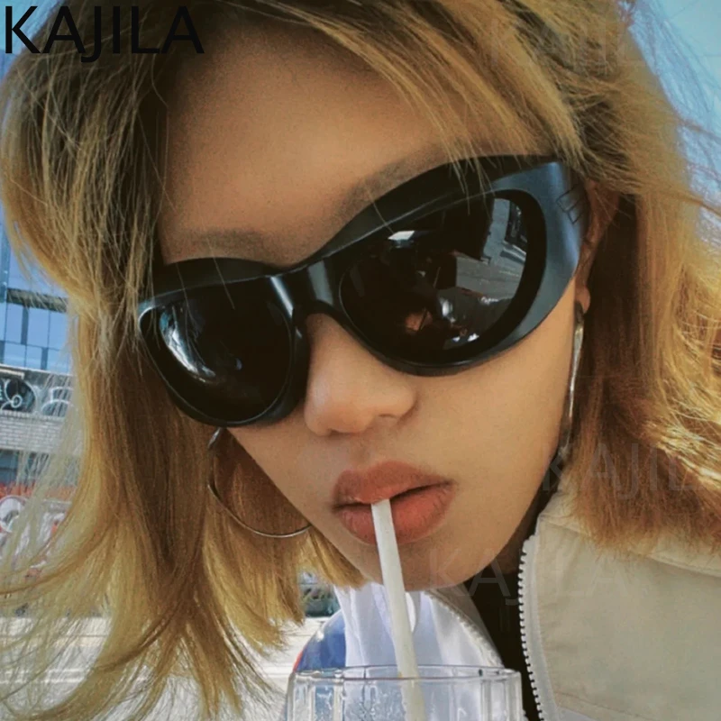 Cyber Y2K Punk Sonnenbrille für Damen und Herren, Sportliche Eckige Sonnenbrille für Damen 2026, Luxusmarke Steampunk Silberne Brillen UV400-Schutz – Detail 3