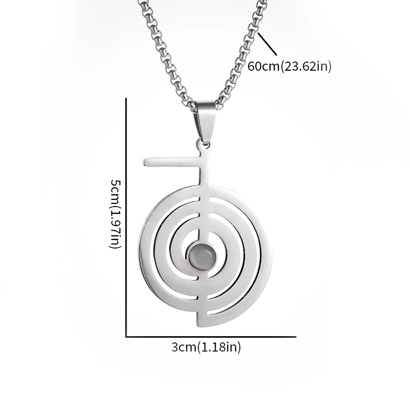 Stainless Steel Cho Ku Rei Pendant Necklace Reiki Protection Healing Chokurei Necklace Energy Yoga Amulet Jewelry Gifts