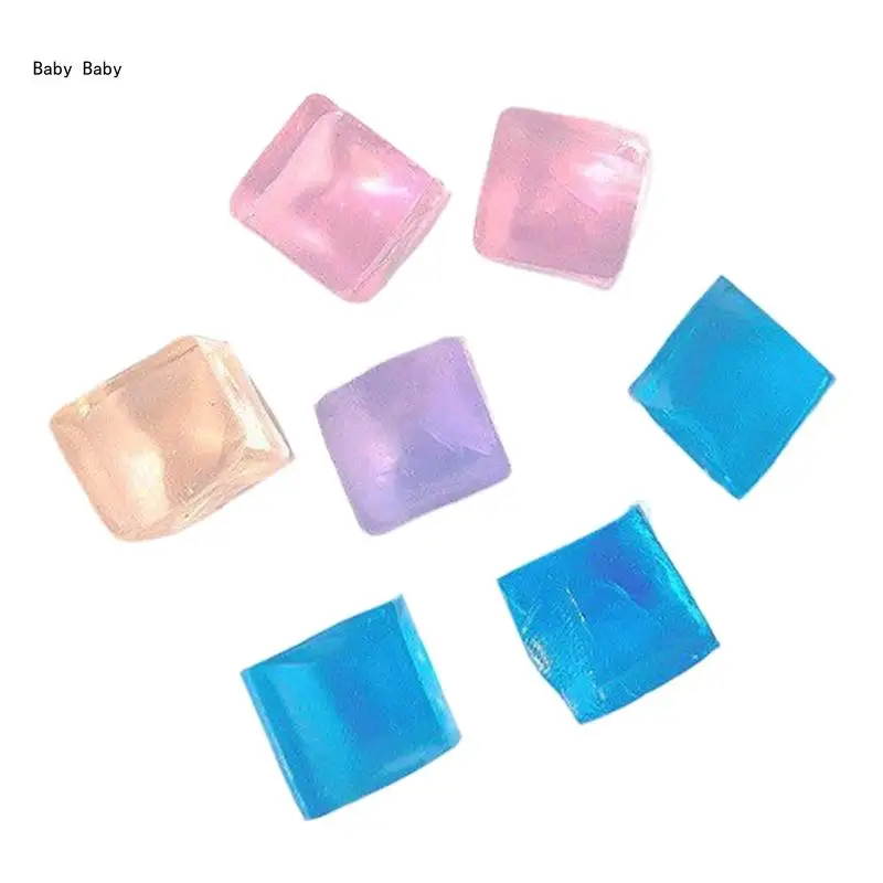 20Pcs Crystal Unbreakable Ice Cube Figurine Maltose Novelty Gag Table Kneading Toy Stress Ice Cube Q81A