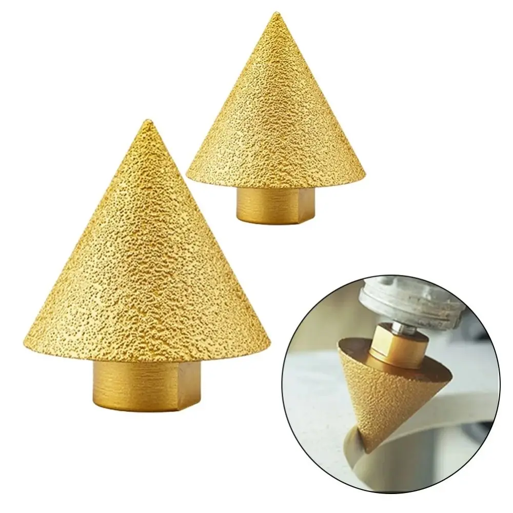 Diamond Beveling chanfro bit, cone esculpir polimento, rebolo para cortador de telhas de porcelana, aparar, linha M10, 38mm, 50mm, 1Pc