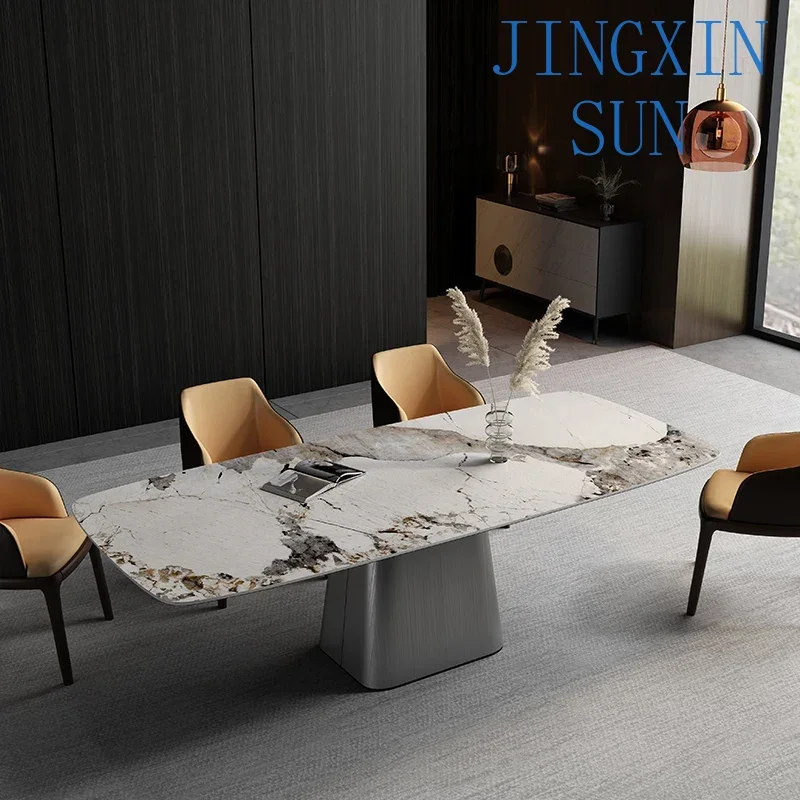 Rectangular Rock Plate Pandora Kitchen Table Italian Luxury Dining Tables for Restaurant High-end Home Furniture for Dining Room