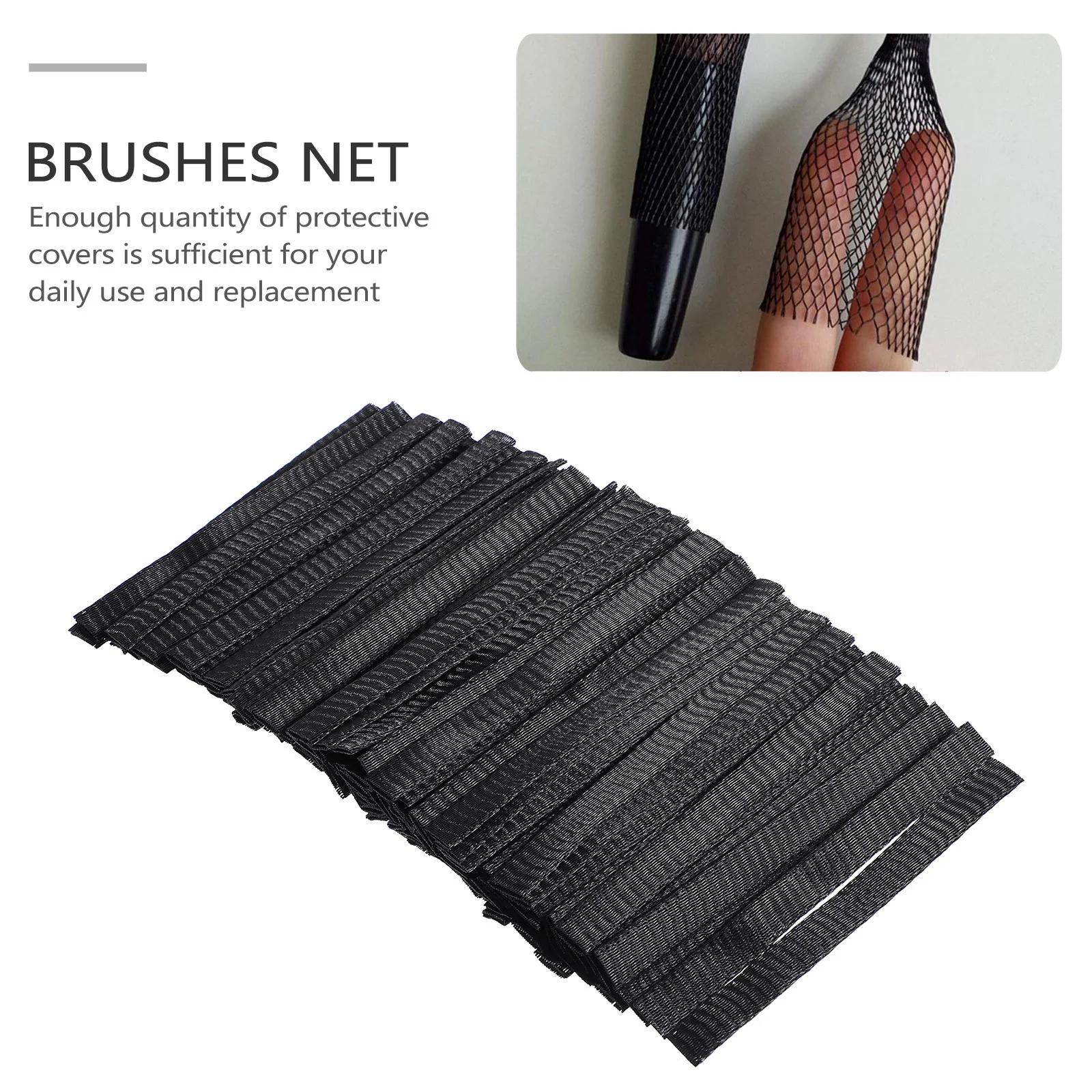 

100pcs Makeup Brush Protector Covers Expandable Mesh For Travel Storage Protective Case Makeup Tool Organizers