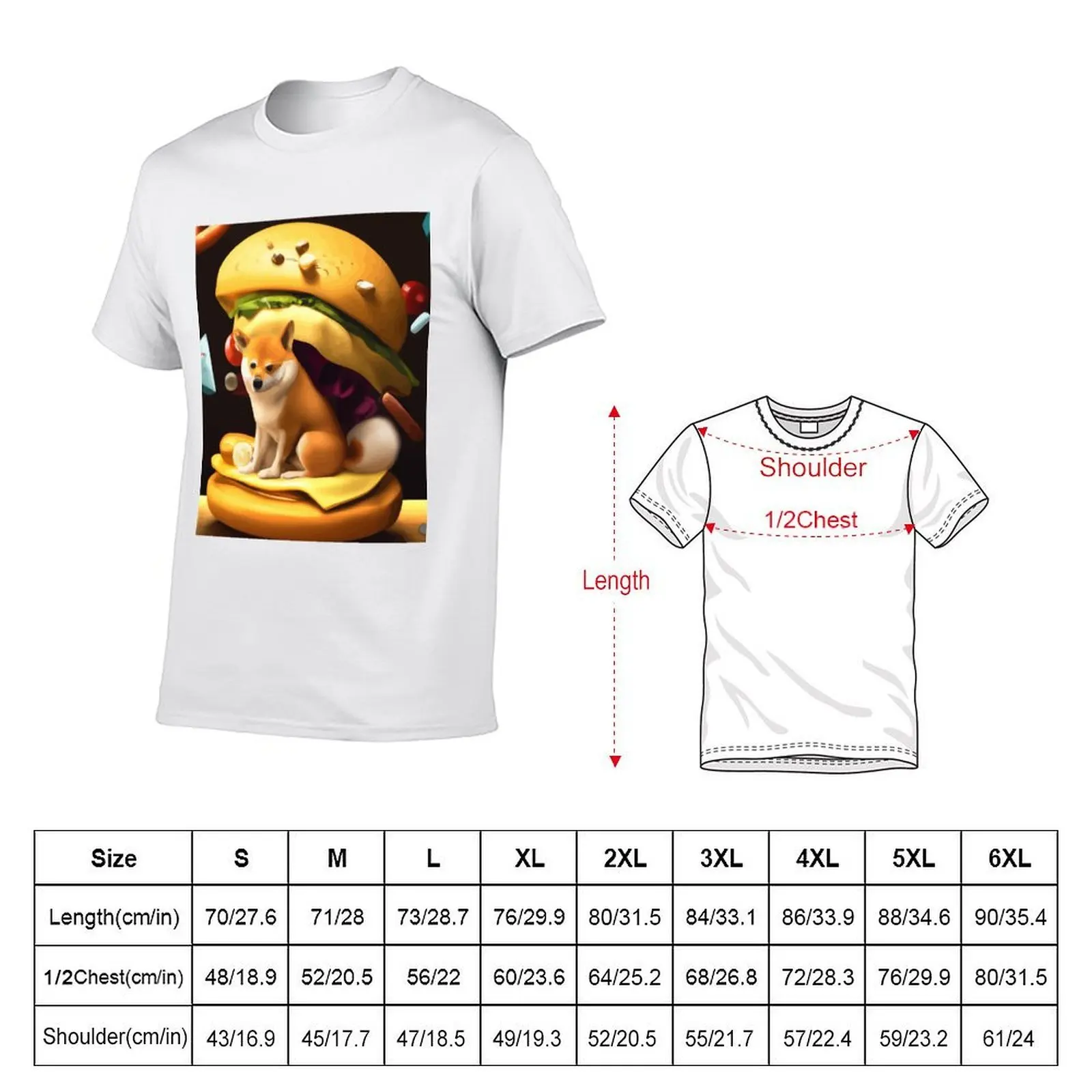 Shiba Inu Sandwiched in Between a Giant Burger T-Shirt cute clothes tshirts personalised t shirts for men graphic