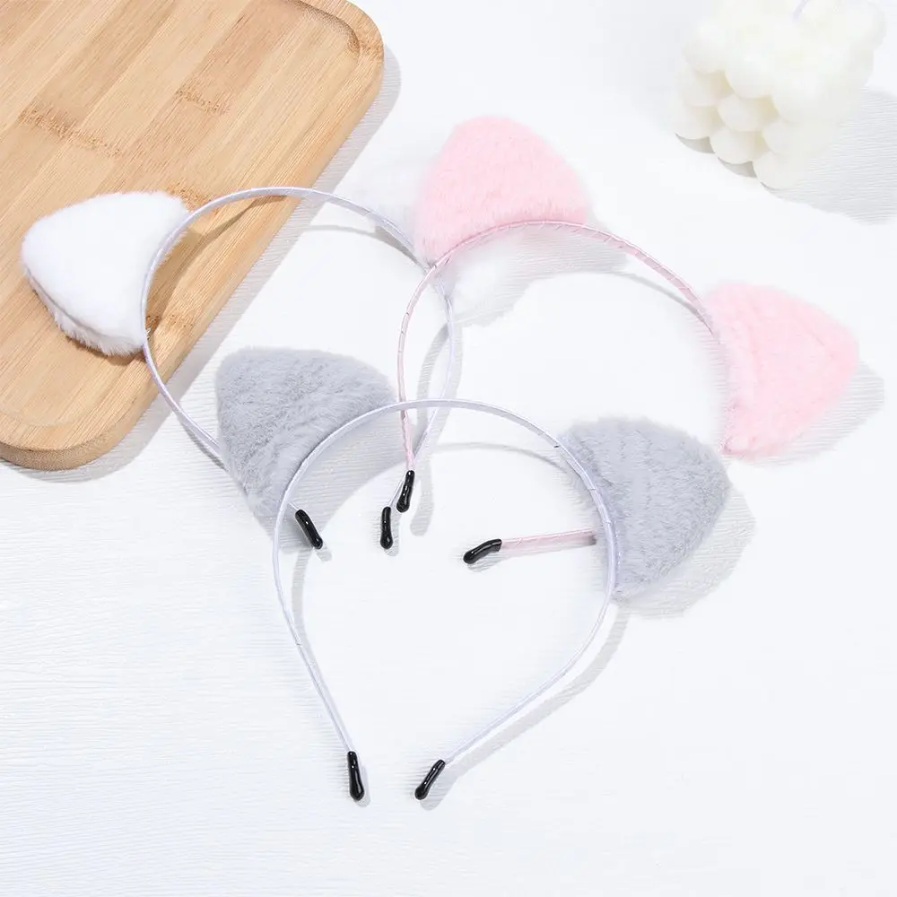 Cute Cat Ears Head Bands Plush Face Wash Makeup Headband Hair Hoop For Night Party Bar Anime Cosplay