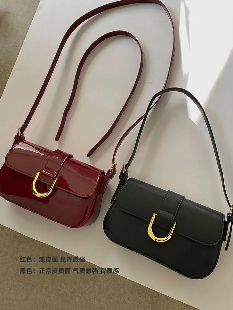 JIAERDI Vintage Red Handbag Women Autumn High Street Elegance Pu Leather Shoulder Bag Purse Female Retro Solid Underarm Bags