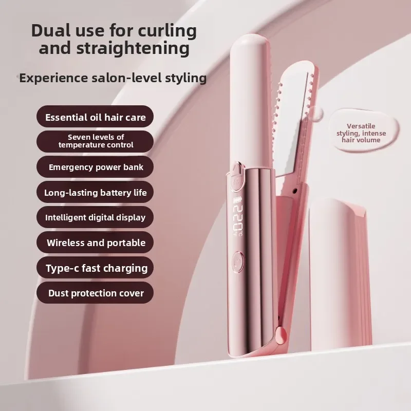 Bestseller Multi-gear Digital Display Temperature Control Splint Hair Straightener Women's Straight Roll Dual-purpose Splint Neg