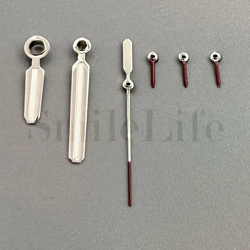 SmileLife VK63 Green Luminous Watch Hand Watch Accessories for VK63 6-hands Movement Gun Silver Gun-red Silver-red