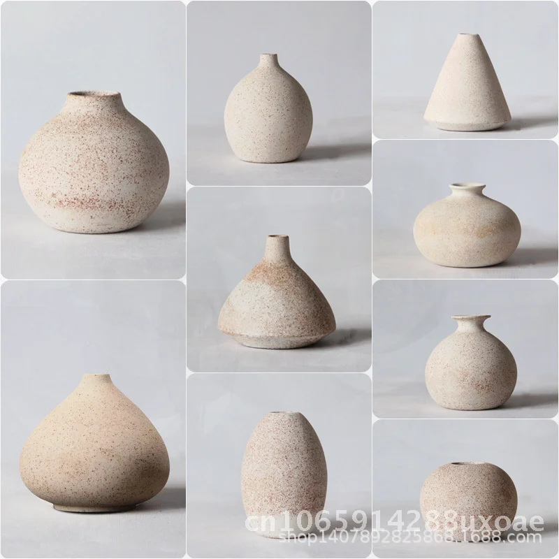 Ceramic Vintage Handmade stoneware Flower Vase Home Vase Arrange Zen Crafts Flower Decoration Ornaments