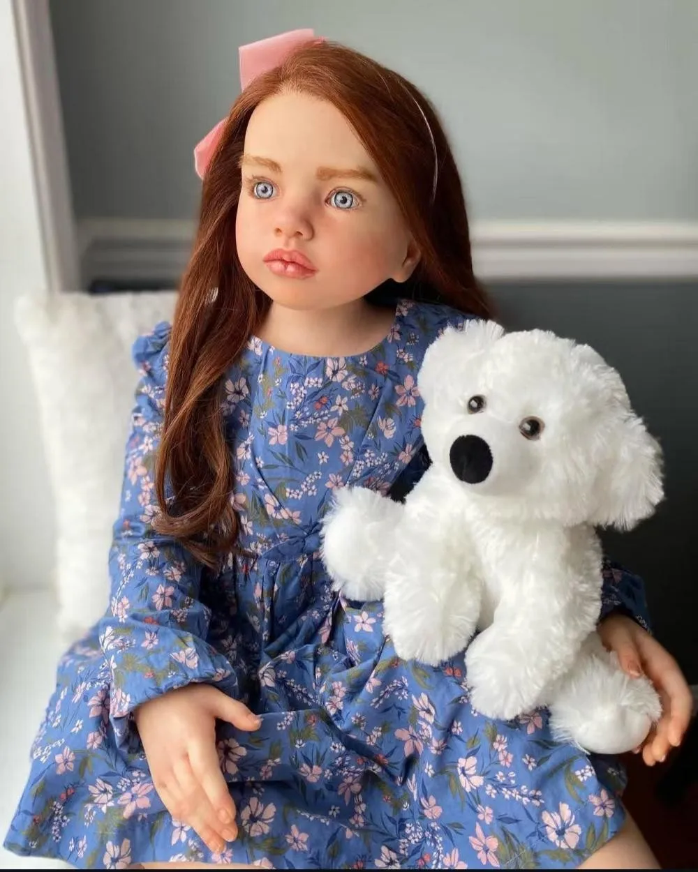 40in Reborn Doll Lovely Toddler Girl Rooted Hair Cloth Body Realistic Kits Gifts