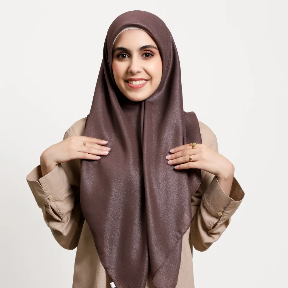 110*110 cm Chiffon Sciarpa Quadrata Donne Musulmane Hijab Foulard Wrap Turbante Scialli Fascia Bandana Fazzoletto Foulard Turbante Mujer