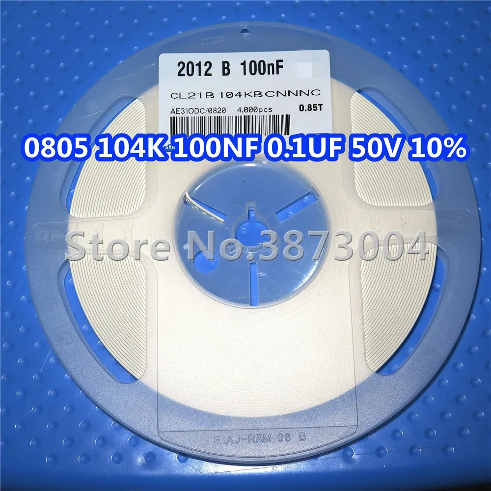 

1 Reel 0805 100NF 0.1UF 50V 10% 0805 104K 50V SMD Resistance 4000PCS/Reel