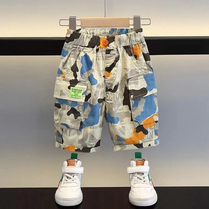 

Kids Boys' Shorts 2024 New Fashionable Boys' Summer Casual Capris Handsome Children's Summer camouflage pants 2 3 4 5 6 7 8 9 Y