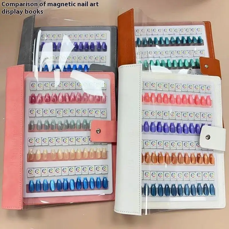 

48/96/144/192 Colors Magnetic Tips Nail Art Swatch Book Manicure Color Test Storage Book Large Acrylic Works Display Color Card
