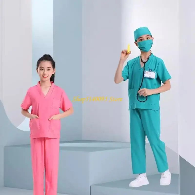 Dxae kinder doktor rollen spiele kostüm 6 piepe set weiche baumwolle vor, spiele outfit mehrere farben pädagogische kleiderie