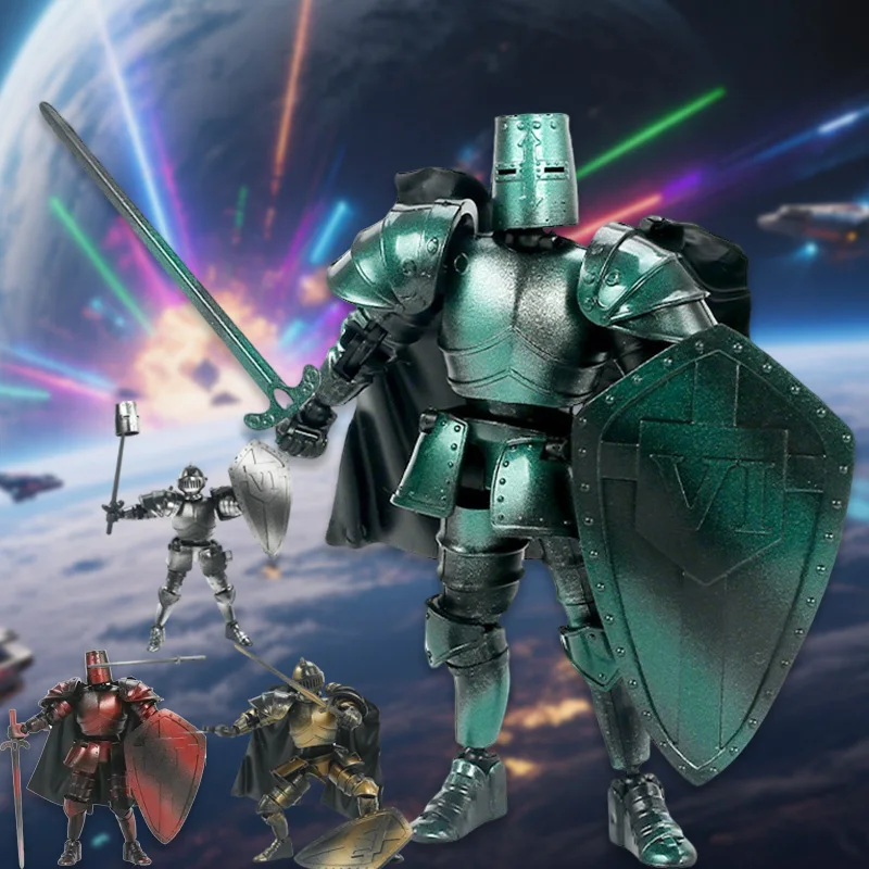 فارس القرون الوسطى محظوظ 13 دمية الشكل المنقولة المشتركة دمية مشتركة بنة ثلاثية الأبعاد تجميعها ألعاب للأولاد الهدايا اللبنات الاطفال #3