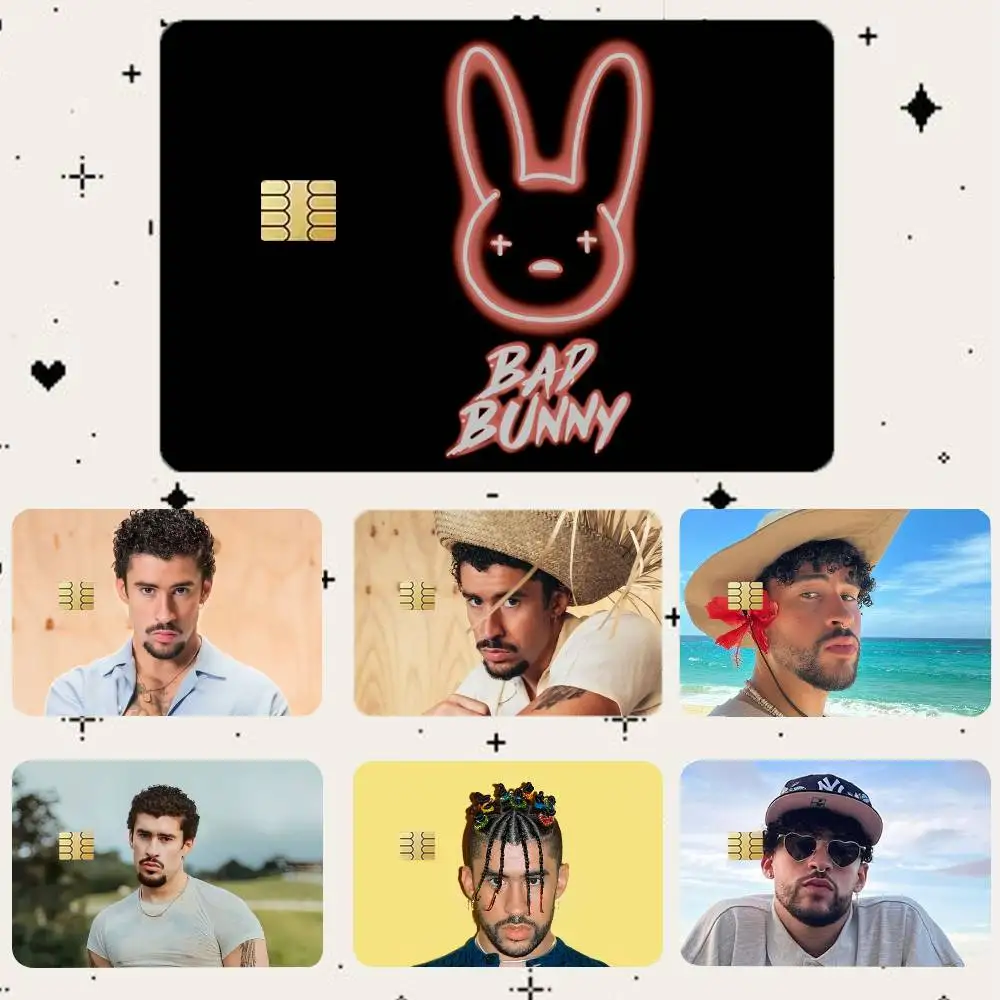 

Bad Bunny HD Waterproof Card Skins Protective Stickers for Credit Bank Game Cards