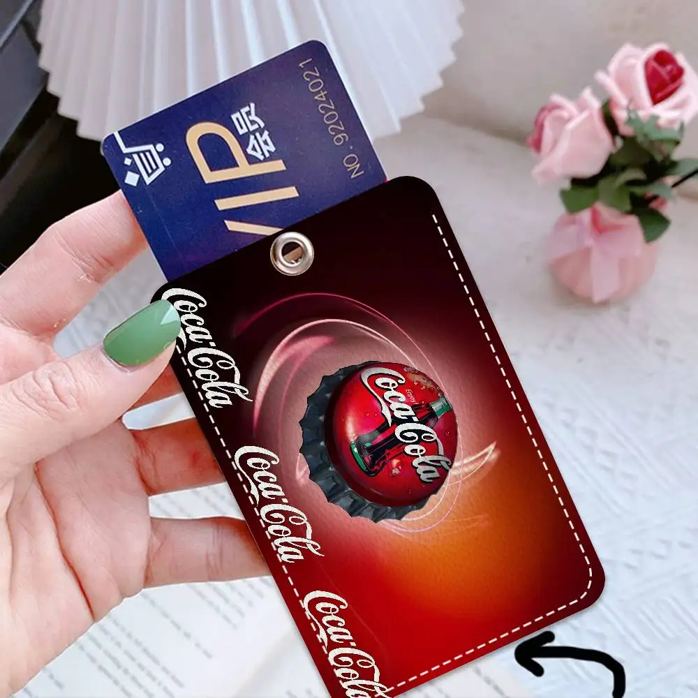 C-COCA Logo C-COLAS حامل شخصي مناسب لبطاقة البنك، مترو الأنفاق، محفظة بطاقات الحافلة، حافظة بطاقات، حامل شارة المفاتيح