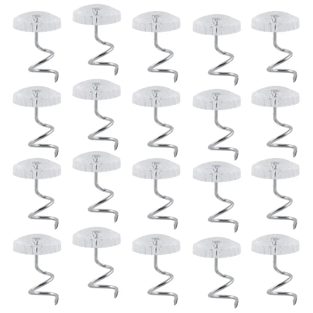 Multipurpose Tack Pins Clear Head Upholstery Twist Pins Furniture Fasteners Sofa Stud Nails for Household