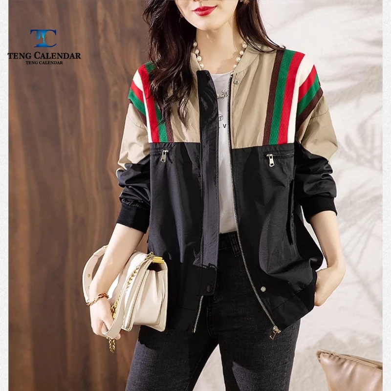 대형 짧은 재킷, 인기 있는 유럽 스타일 200파운드 카디건 야구 재킷, 여성 2025 봄 새로운 스타일