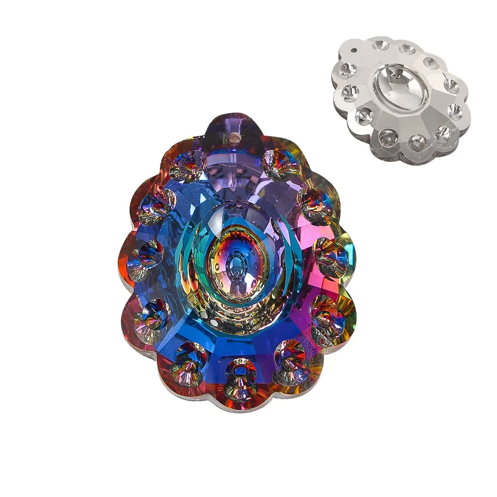 6.3cm Groove Peacock Design Single-sided Crystal Pendant Shinning Creativity Rainbow Maker Sunlight Collector Garden Decoration