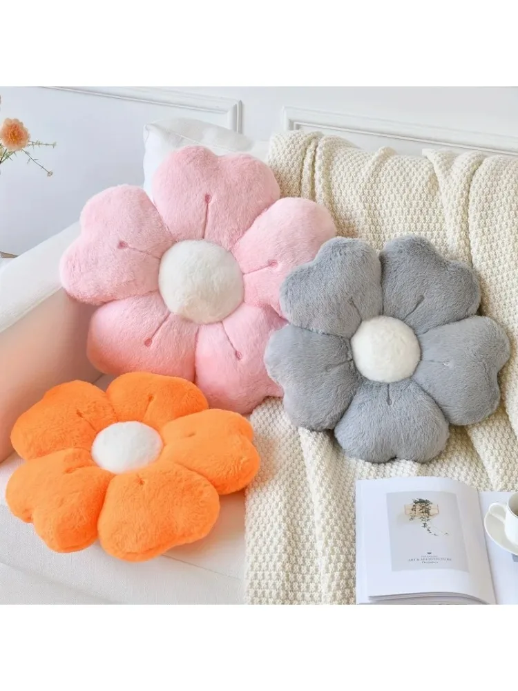 Bloemvormig pluche sierkussen - Comfortabel en schattig matras- en bankdecoratiekussen, stoelkussen vloerkussen - afbeelding 2