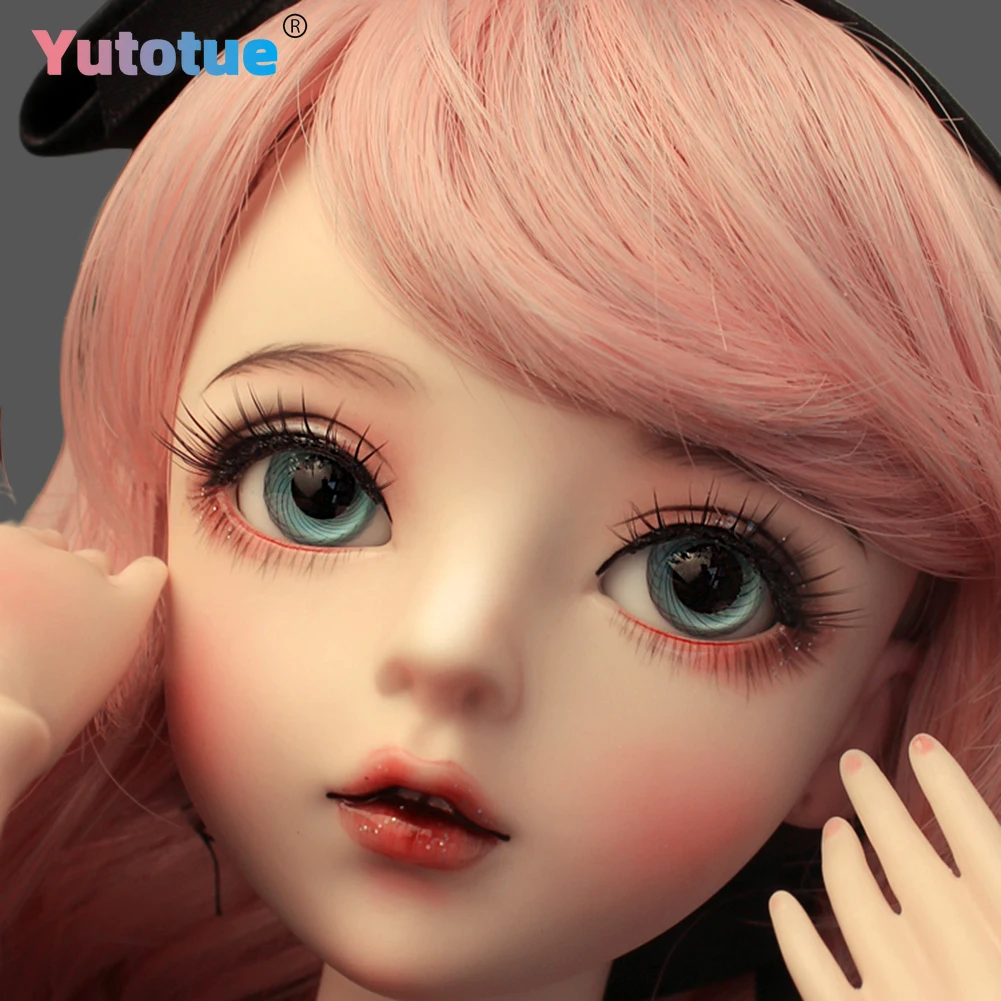 YUTOTUE 1/3 Scale BJD Doll 60cm Height Girl Doll with Pretty Black Dress Curly Hair Wigs Lifelike