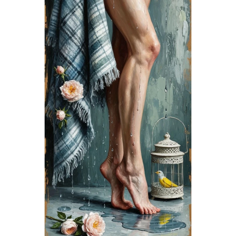 

500/1000/1200/2000 PCS Jigsaw Puzzles Slim Legs Bath Flowers Family Activity Games for Gameroom Bedroom Home Decor Gift