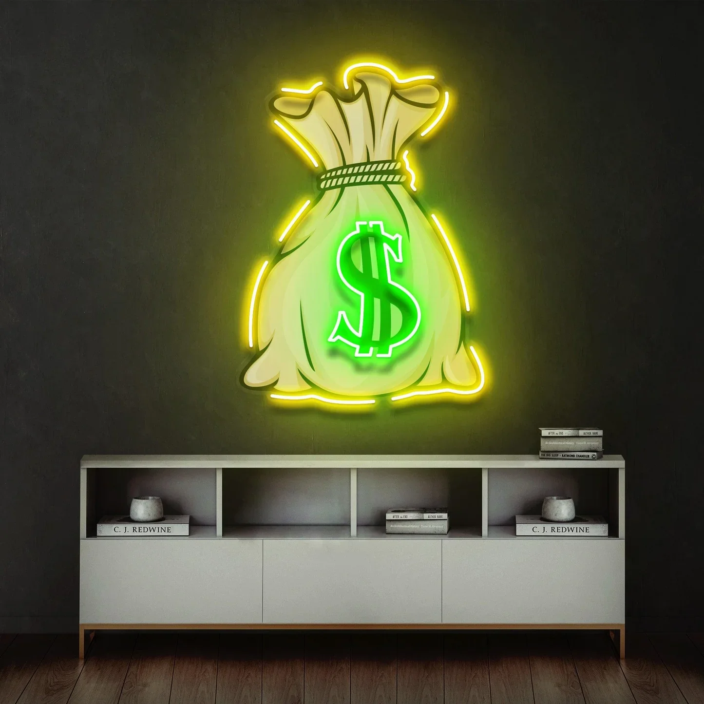 Money Neon Sign USB Powered Night Lamp for Teens Bedroom Game Room LED Lights Custom Wedding Birthday Gift Bar Beer Sign