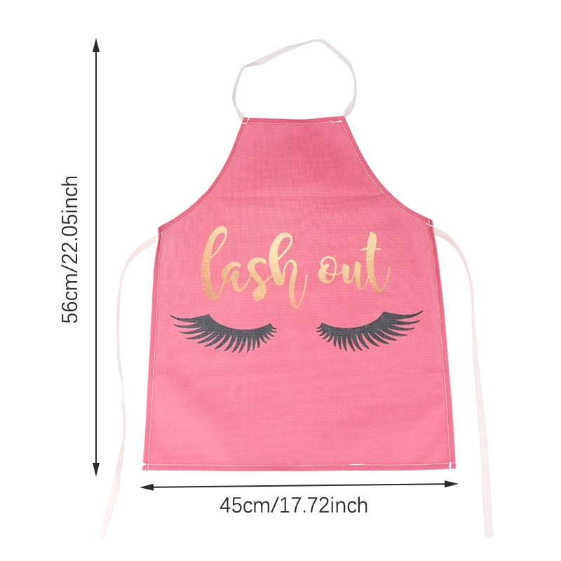 1PC Bronzing Eyelash Pattern Apron Eyelash Extension Tools Cotton Grafted False Eyelash Apron Cleaning Kitchen Apron Bib