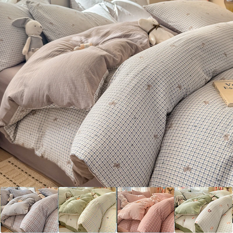 

Комплект постельного белья из двухслойной ультрамягкой пряжи - 1 пододеяльник + 2 наволочки, устойчивый к выцветанию и скатыванию, для односпальных/двуспальных кроватей