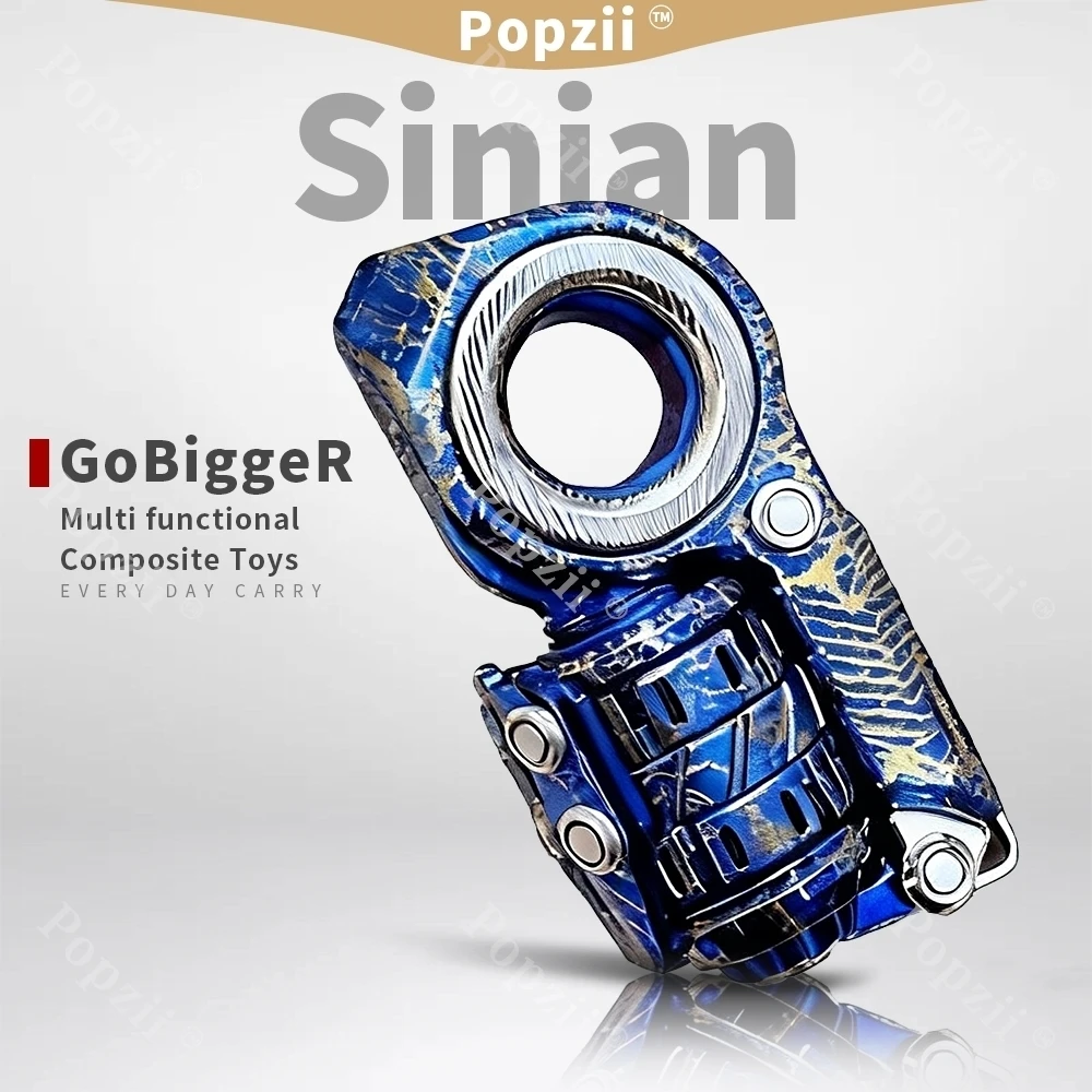 GoBiggeR Storm Titanium Multifunktionales Verbundspielzeug Push Slider EDC Mechanischer Fingerring Multifunktionales Stressabbau-Spielzeug