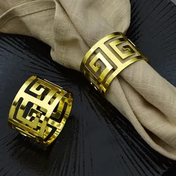 2/6pcs Napkin Rings Serviette Rings Alloy Napkin Holder Table Napkins Decorative Stand Party Table Decoration Accessories