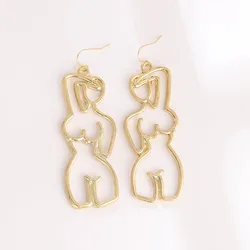 Sexy Beauty Human Silhouette Earrings For Women Personality Irregular Fashion Trend Banquet Party Jewelry Alloy Hanging Earrings