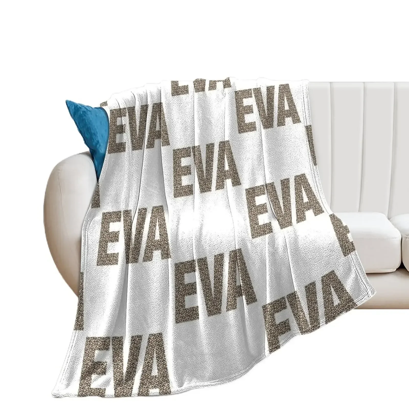 Eva name leopard pattern my name is Eva gift birthday holiday anniversary Essential Inspiration Joy Mood Funny Throw Blanket