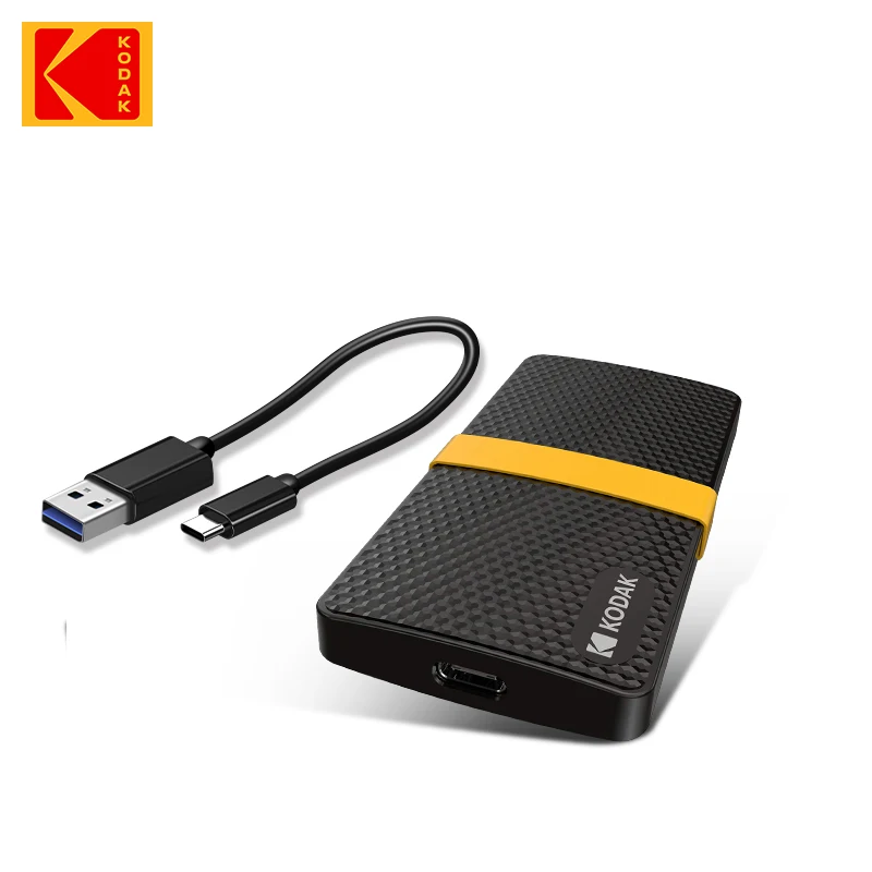 코닥 X200 휴대용 SSD 2TB 1TB USB 3.1 C 타입 외장 드라이브 하드 디스크, 512GB 256GB 솔리드 스테이트 드라이브, PS4 노트북 맥북 PC용