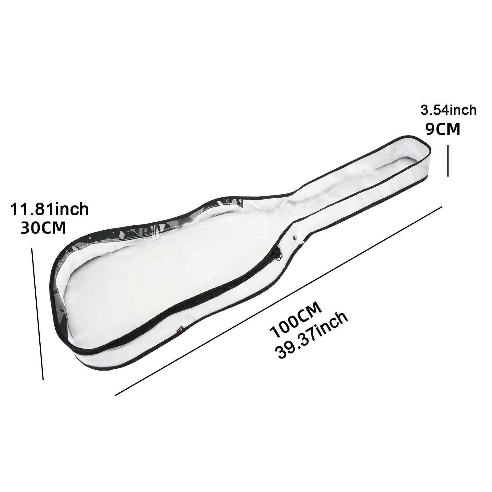 Capa protetora contra poeira para guitarra, transparente, TPU, à prova d'água, para 39 polegadas
