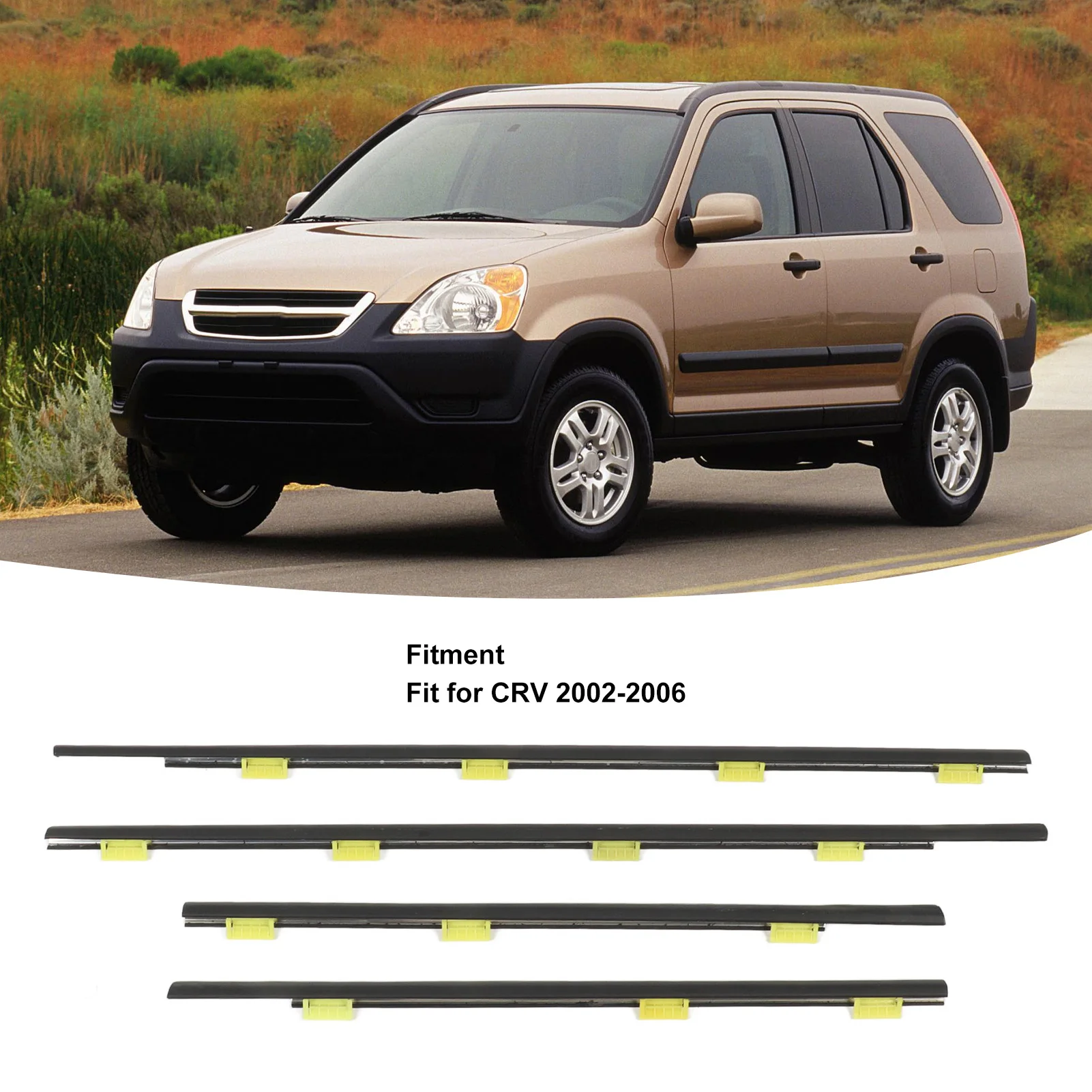 4pcs Car Weatherstrip Door Seal Belt 72450 SCA E01 Front Rear Outside Window Weatherstrip Belt for Honda CRV 2002-2006