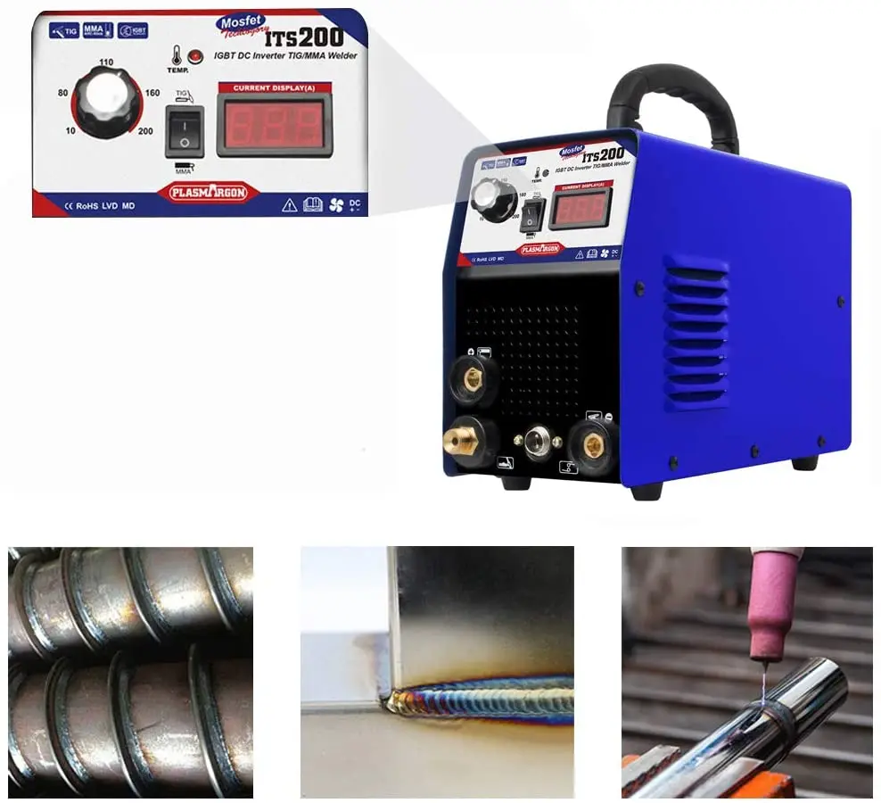 Plasmargon Welding machine Tig200A tig welding machines argon arc welding DC inverter  Tungsten Rod welding machine 110v 220v