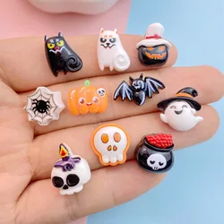 20Pcs New Cute Resin Mini Halloween Ghost Collection Flat Back Manicure Parts abbellimenti per fiocchi per capelli