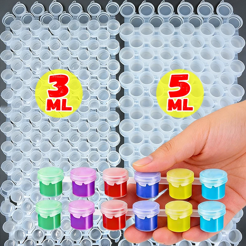 

6-сетчатый мини-контейнер для хранения пигментов, пустая коробка для краски с крышками, пластиковые прозрачные чашки для краски, коробки для художественных ремесел, рисования