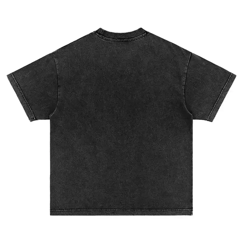 T Shirt Streetwear Hip Hop Black man in a red hat Graphic Print Punk Gothic Washed Tshirt Harajuku Fashion Casual Tee Tops