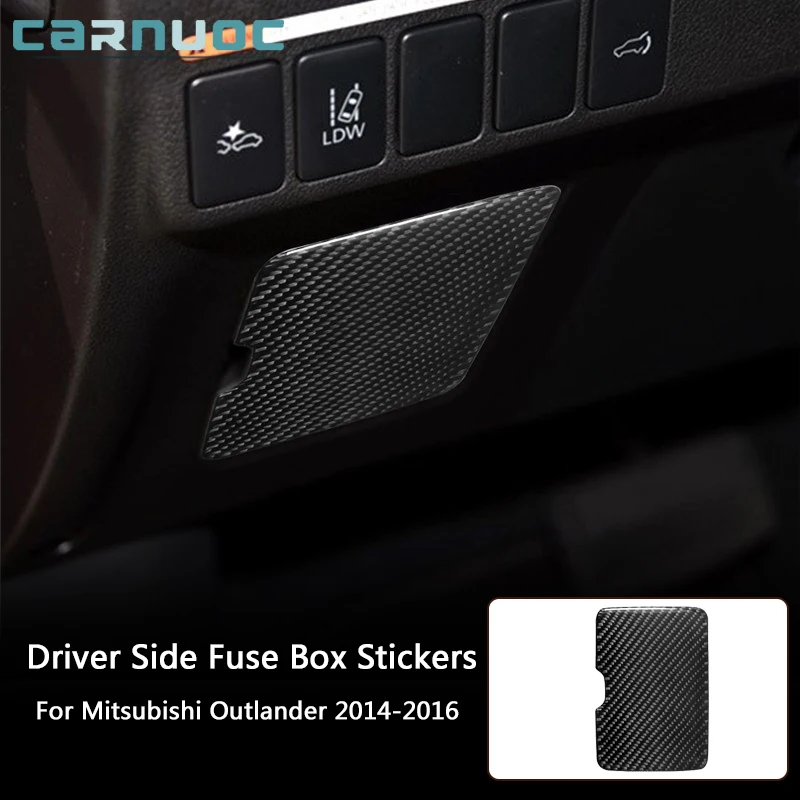 

Car Interior Accessories For Mitsubishi Outlander 2014-2016 Without Navigation Carbon Fiber Driver Side Fuse Box Stickers