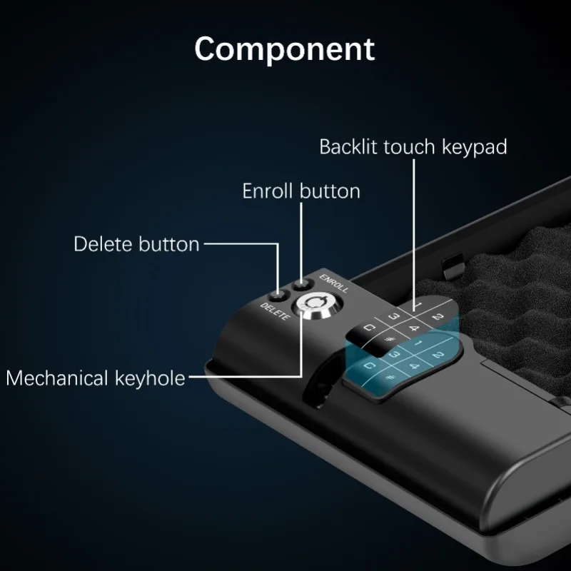 Mini cassetta di sicurezza portatile con password elettronica per pistola, cassetta di sicurezza portatile per archiviazione di sicurezza touchscreen