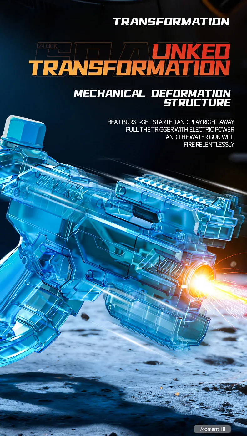 Electric Water Gun With Led Lights And Full Auto Fire Mechanism_voghion.com