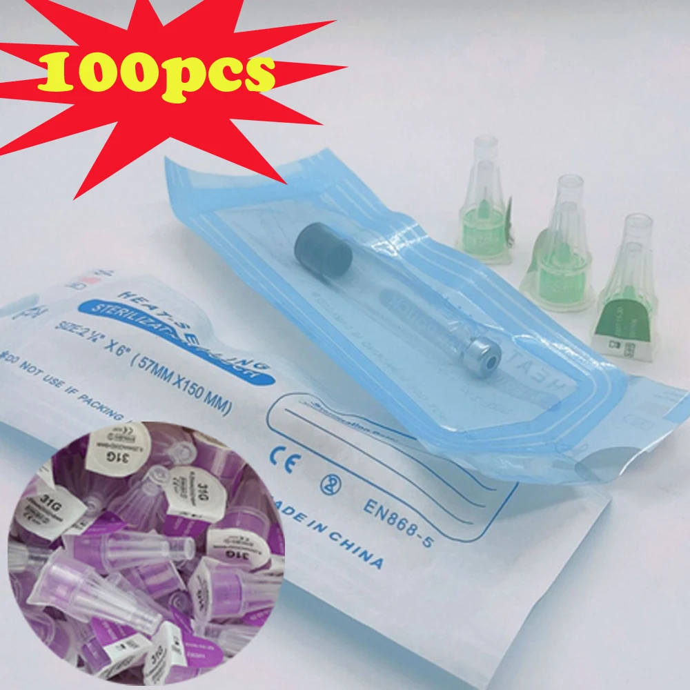 

100pcs Insulin Cartridges 3ml Cassette Bottle for Lilly Insulin Pen Medical Aesthetics Insulin Pen Tip 4mm 6mm 8mm Accessories