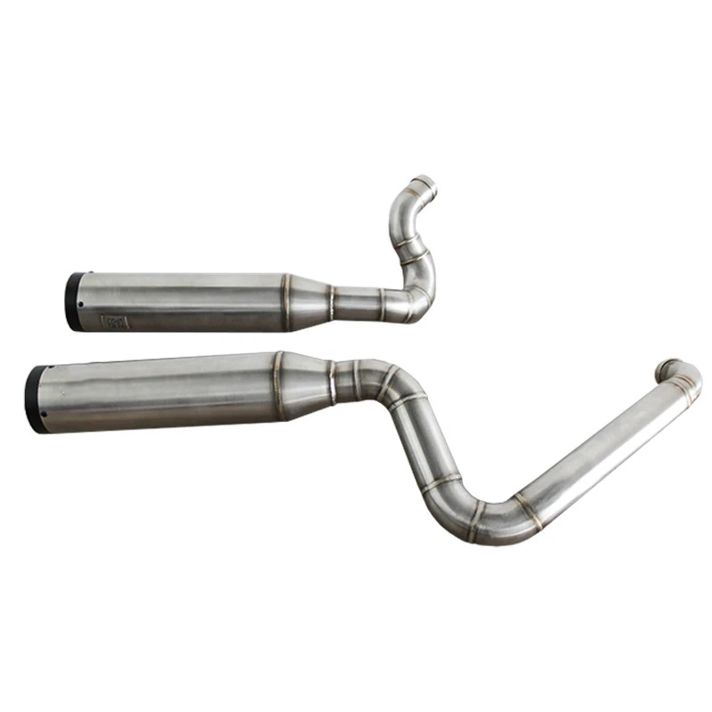 New Dual Outlet Full Exhaust Pipe High Power Upgrade Fit Softail Street Bob Low Rider Performance Muffler Deep Rumble Sound 5