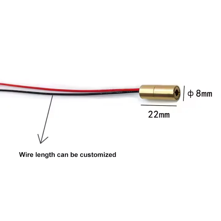 

635nm 10mW Red Dot Laser Module 3-5VDC Adjustable Spot Positioning Glass Lens 8X22mm Laser Diode Module